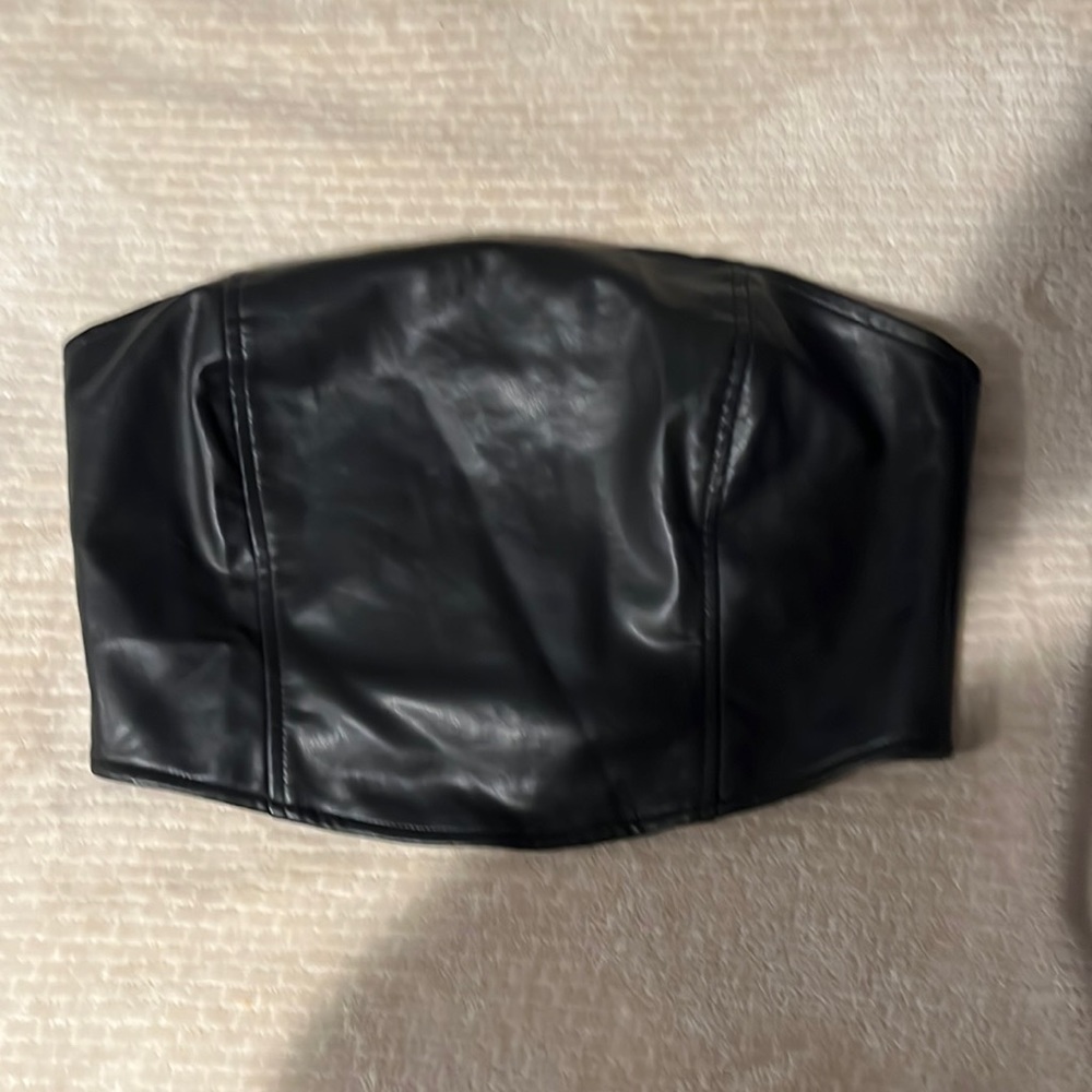 Kendall and Kylie black leather top